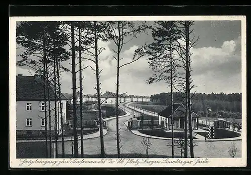 AK Bergen i. Lüneburger Heide, Haupteingang zu den Kasernen, Truppenübungsplatz