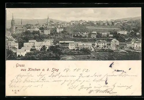 AK Kirchen a. d. Sieg, Blick auf den Ort