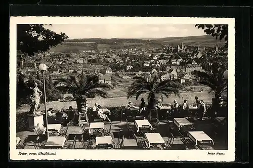 AK Trier, Ortsansicht vom Cafe-Restaurant Weisshaus