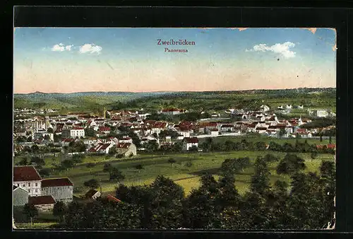 AK Zweibrücken, Panorama mit Weitblick