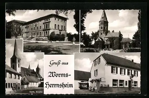 AK Worms-Herrnsheim, Gottlieben-Kapelle, Gasthaus zur Krone