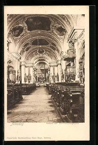 AK Amberg, Inneres der Mariahilfbergkirche