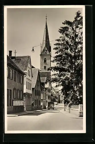 AK Saulgau, Schützenstrasse mit Lastwagen