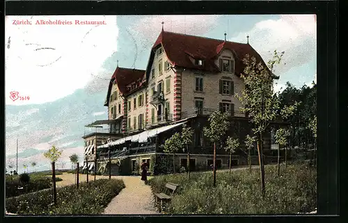 AK Zürich, Alkoholfreies Kurhaus auf dem Zürichberg