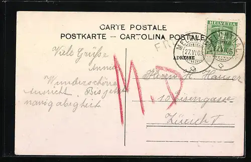 AK Melchthal Frutt, Abzug des Viehs von der Alp