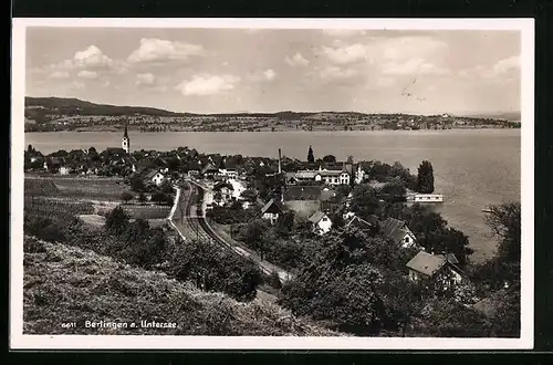 AK Berlingen a. Untersee, Panorama mit dem Untersee