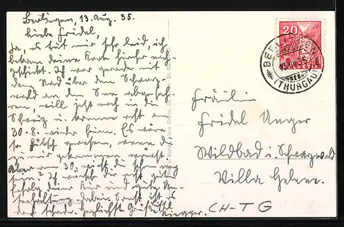 AK Berlingen a. Untersee, Panorama mit dem Untersee