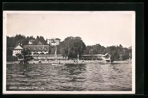 AK Weggis, Blick zum Strandbad