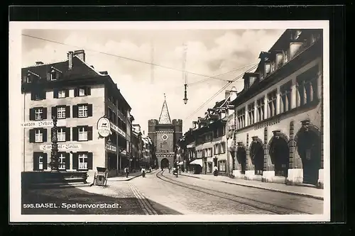 AK Basel, Partie in der Spalenvorstadt