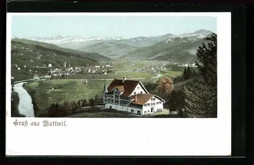 AK Wattwil, Ortsansicht aus der Ferne