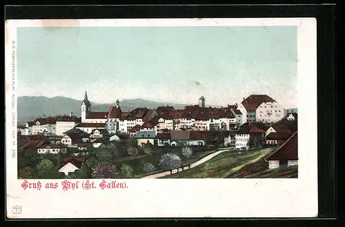 AK Wyl /St. Gallen, Panorama des Ortes