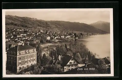 AK Zug, Teilansicht mit Rigi