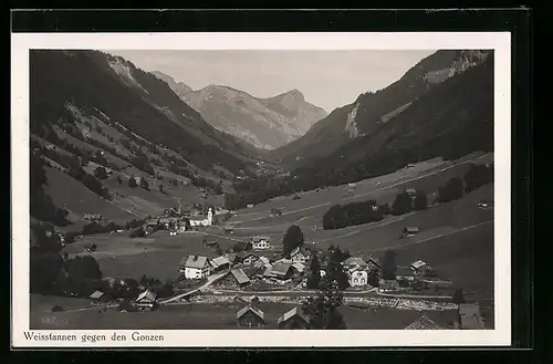 AK Weisstannen, Ortsansicht gegen den Gonzen