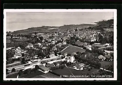 AK Estavayer-le-Lac, Ortsansicht vom Flugzeug aus