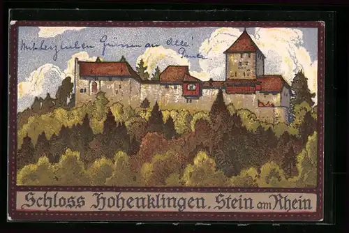 Steindruck-AK sign. Nohl: Stein am Rhein, Schloss Hohenklingen