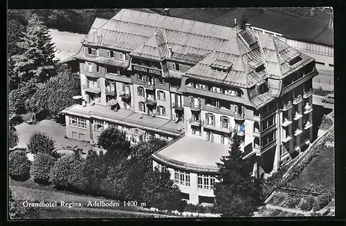 AK Adelboden, Grand Hotel Regina aus der Vogelschau