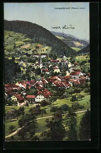 AK Langenbruck, Ortsansicht aus der Vogelschau