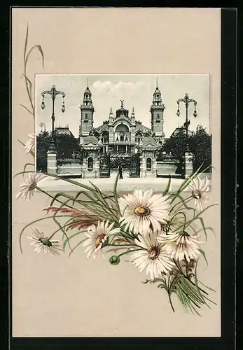 AK Zürich, Tonhalle, Blumen