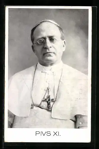 AK Papst Pius XI., Portrait mit direktem Blick