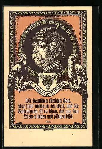 Künstler-AK Biedermann: In Trinitate Robur - Wir Deutschen fürchten Gott..., Bismarck