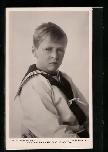 AK Crown Prince Olaf of Norway in sailor outfit