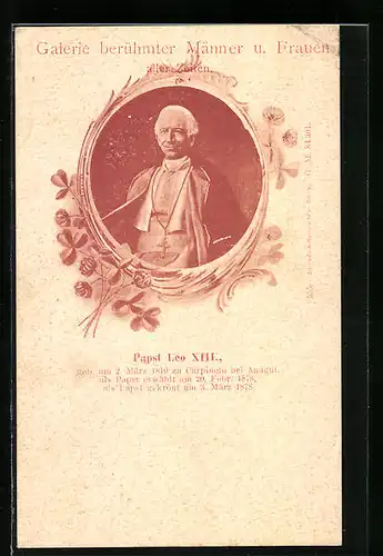 Passepartout-AK Papst Leo XIII., Portrait