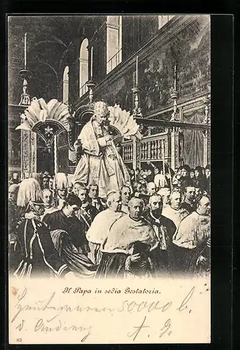 AK Il Papa in sedia Gestatoria