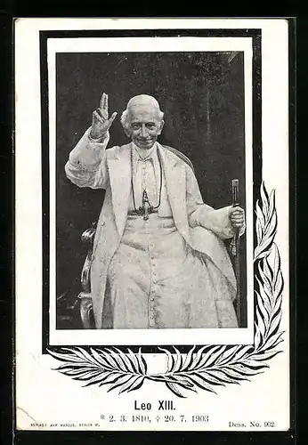 AK Papst Leo XIII., Portrait