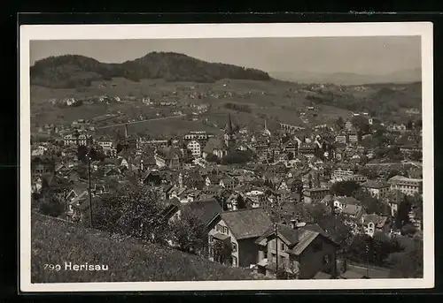 AK Herisau, Ortsansicht mit Umland
