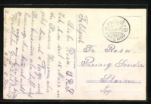 AK Herisau, Ortsansicht mit Umland