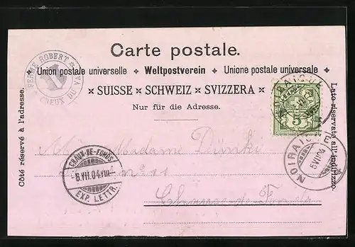 Lithographie Creux-du-Van, La Ferme Robert avec le Creux-du-Van et le dos-d`ane