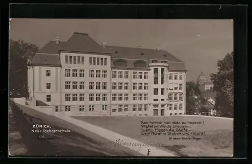 AK Zürich, Neue Töchterschule mit Hof