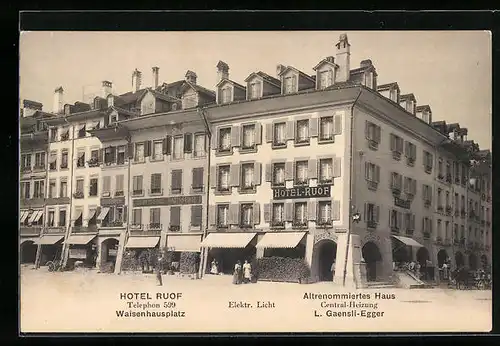 AK Bern, Hotel Ruof L. Gaensli-Egger, Waisenhausplatz