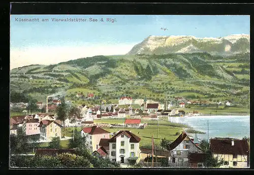 AK Küssnacht /Vierwaldstätter See, Ortsansicht mit Rigi