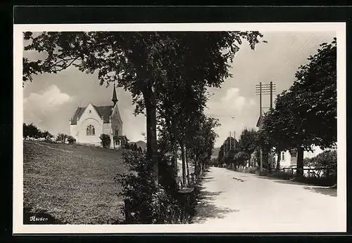 AK Heiden, Strassenpartie mit Gebäudeansicht