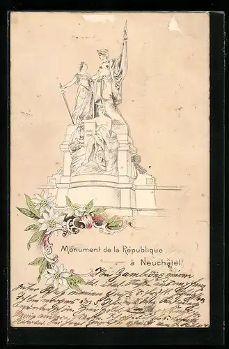 Präge-Lithographie Neuchâtel, Monument de la Répbulique