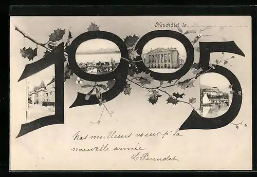 AK Béziers, Jahreszahl 1905 mit Motiven aus dem Ort