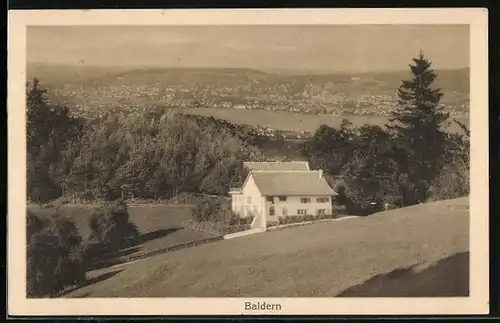 AK Stallikon, Baldern, Panorama mit See