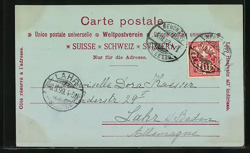 AK Neuchatel, Teilansicht der Stadt