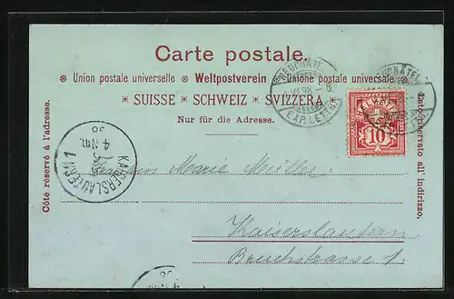 Mondschein-AK Neuchâtel, Teilansicht