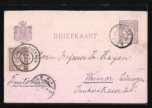 AK Jubileumjaar 1898, Vereeniging Moed, Beleid en Trouw, Inhuldiging van Koningin Wilhelmina I.