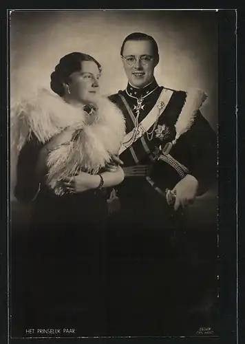 AK Het Prinselijk Paar, Juliana von den Niederlanden mit Gemahl Bernhard