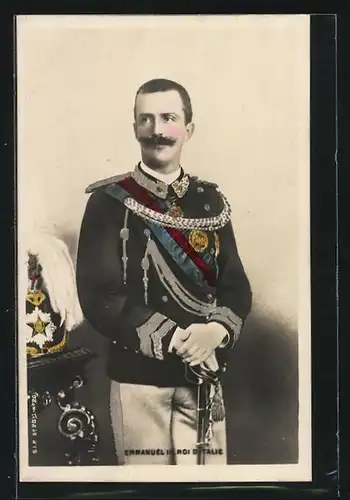 AK König Victor Emanuel III. von Italien in Uniform