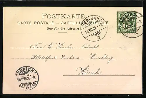 AK Herisau, Teilansicht, Eidgenössisches Postgeäbude, Gemeindehaus