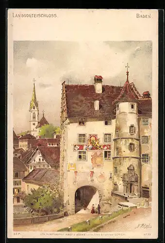 AK Baden, Blick auf das Landvogteischloss