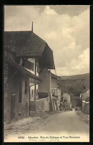 AK Moudon, Rue du Château et Tour Romaine