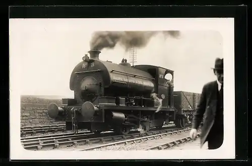 Foto-AK Lokomotive, Brown Bayley`s Steel Works Ltd., englische Eisenbahn