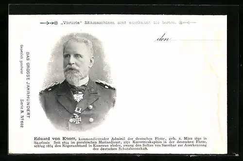 AK Admiral Eduard von Knorr der deutschen Flotte