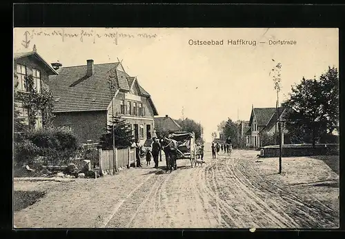 AK Haffkrug, Dorfstrasse in dem Ostseebad