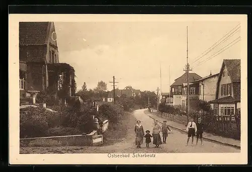 AK Scharbeutz, Seestrasse mit Blick auf die Strandallee, ca. 1921